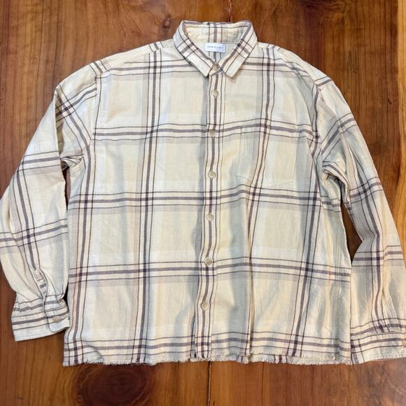 John Elliott Shirt Mens 5 XXL 2XL Button Up Flannel Hemi L/S Cotton Plaid ZZ1 - Picture 1 of 8